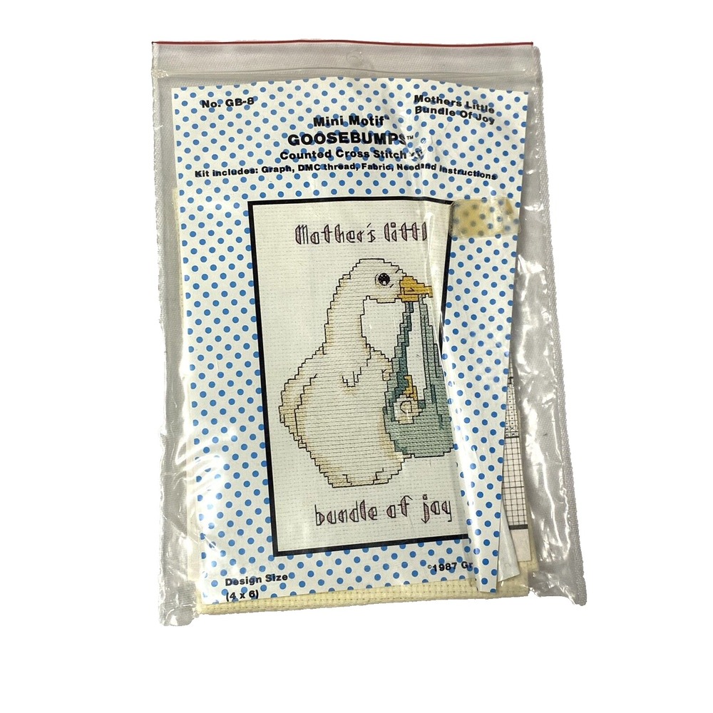 mini motif GOOSE BUMPS counted cross stitch bundle of joy baby GB8